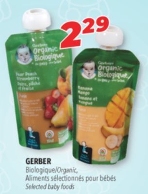 Familiprix Gerber organic, selected baby foods offer