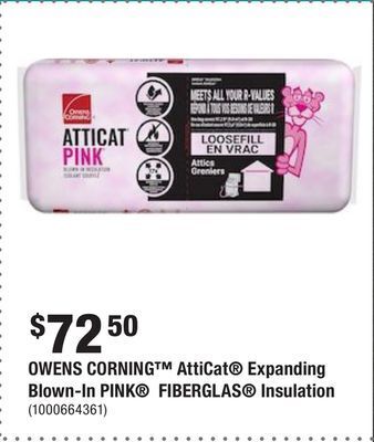 Home Depot Owens corning atticat expanding blown-in pink fiberglas insulation offer