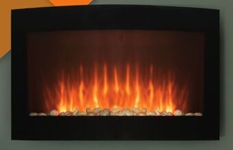 Canac Curved rectangular wall‑mounted electric fireplace 28 in offer