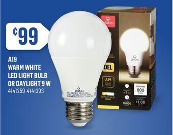 Canac A19 warm white led light bulb or daylight 9 w offer