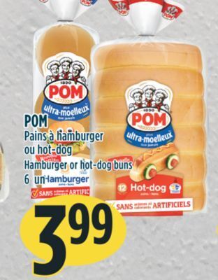 Marché Adonis Pom pains à hamburger ou hot-dog offer