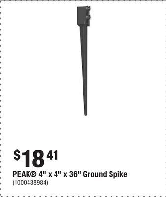 Home Depot Peak 4 x 4 x 36 ground spike offer