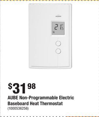 Home Depot Aube non-programmable electric baseboard heat thermostat offer