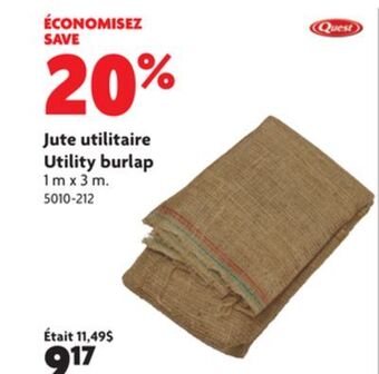 Home Hardware Jute utilitaire utility burlap offer