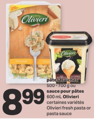L'Intermarché Pâtes fraîches 500 - 700 g ou sauce pour pâtes 600 ml olivieri offer