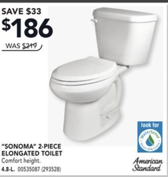 Réno Dépôt American standard sonoma 2-piece elongated toilet offer