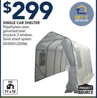 RONA Project source single car shelter offer