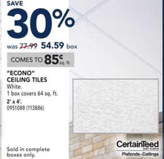 RONA Econo ceiling tiles 2' x 4' offer