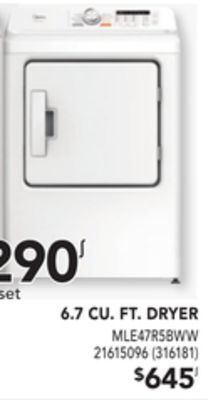 Réno Dépôt Midea 6.7 cu. ft. dryer offer