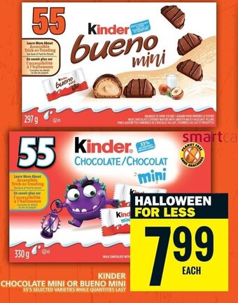 Food Basics KINDER CHOCOLATE MINI OR BUENO MINI offer