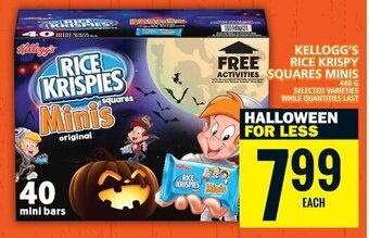 Food Basics KELLOGG'S RICE KRISPY SQUARES MINIS 440G offer