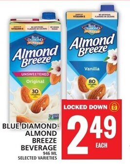 Food Basics BLUE DIAMOND ALMOND BREEZE BEVERAGE offer