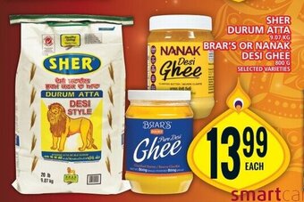 Food Basics SHER DURUM ATTA, BRAR'S OR NANAK DESI GHEE offer