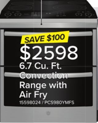 Leon's Ge profile stainless steel 30 slide-in electric double oven range with air fry (6.7 cu. ft.) - pcs980ymfs offer