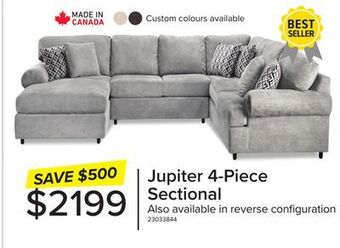 Leon's Jupiter 4-piece sectional with left-facing chaise - ash offer