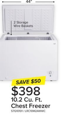 Leon's L2 white chest freezer (10.2 cu. ft.) - lrc10m2awwc offer