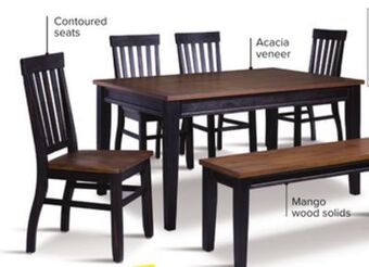 Leon's Raven noir 6-piece dining set - ebony, driftwood offer