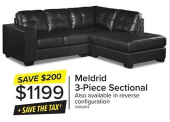 Leon's Meldrid 3 pc. sectional with right facing chaise - grey offer
