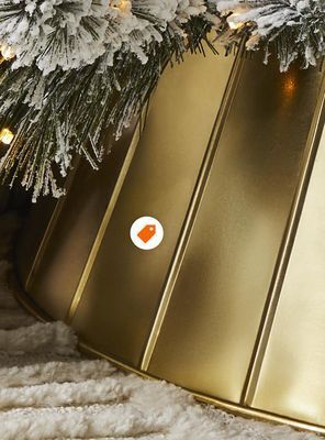 Home Depot Home accents holiday 27-inch dia. metal v-strips golden tree collar offer