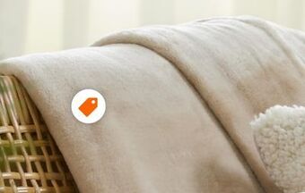 Home Depot Sutton home silvadur antimicrobial solid oversized throw in cashmere offer