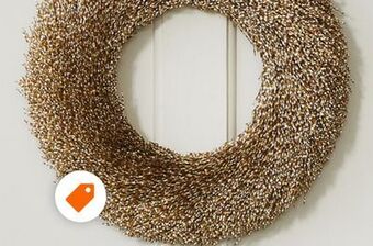 Home Depot Home accents holiday 18-inch gold wreath offer