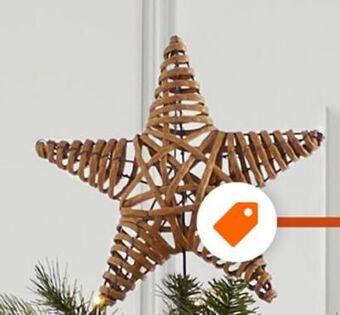Home Depot Home accents holiday 12.5 - inch faux jute star tree topper offer