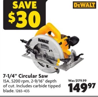 Home Hardware 7-1/4 circular saw offer