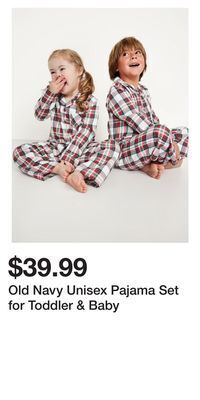 Old Navy Old navy unisex pajama set for toddler & baby offer
