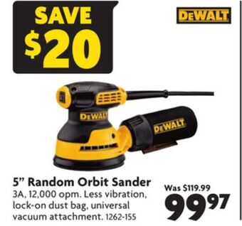 Home Hardware 5 random orbit sander offer