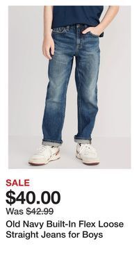 Old Navy Old navy built-in flex loose straight jeans for boys offer