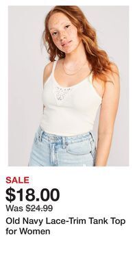 Old Navy Old navy lace-trim tank top for women offer