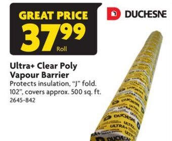 Home Hardware Ultra+ clear poly vapour barrier offer