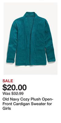 Old Navy Old navy cozy plush open-front cardigan sweater for girls offer
