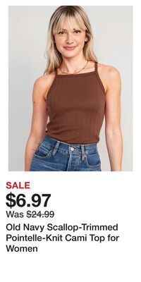Old Navy Old navy scallop-trimmed pointelle-knit cami top for women offer