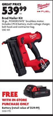 Home Hardware Brad nailer kit offer