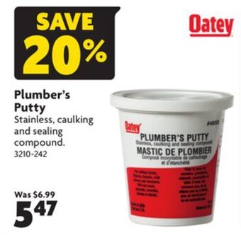 Home Hardware Plumber's putty offer