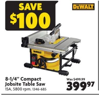 Home Hardware 8-1/4 compact jobsite table saw offer