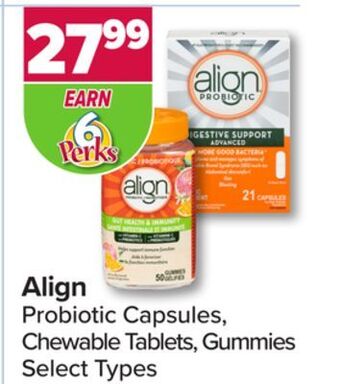 PharmaChoice Align probiotic capsules, chewable tablets, gummies offer