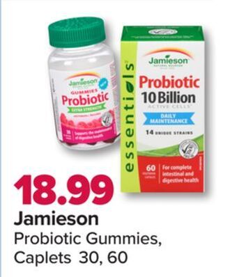 PharmaChoice Jamieson probiotic gummies, caplets offer