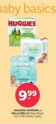 Rexall Huggies, pampers or hello bello baby wipes offer