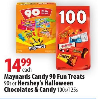 London Drugs Maynards candy 90 fun treats 90s or hershey's halloween chocolates & candy 100s/125s offer