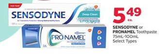 Rexall Sensodyne or pronamel toothpaste 75ml-100ml offer