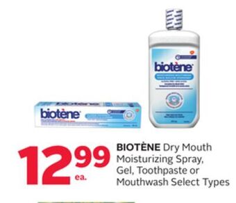 Rexall Biotène dry mouth moisturizing spray, gel, toothpaste or mouthwash offer