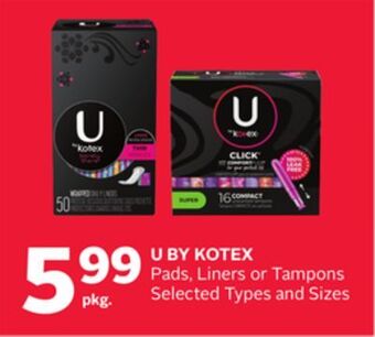 Rexall U by kotex pads, liners or tampons offer