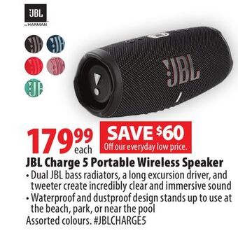 London Drugs Jbl charge 5 portable wireless speaker offer