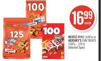 Shoppers Drug Mart Nestlé minis (100's) or hershey's fun treats (100's - 125's) offer