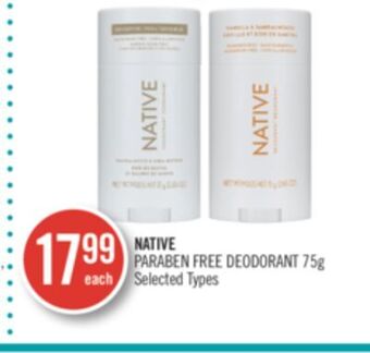 Shoppers Drug Mart Native paraben free deodorant offer
