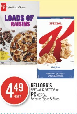 Shoppers Drug Mart Kellogg's special k vector or pc cereal offer