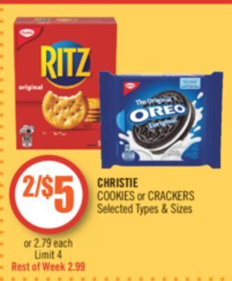 Shoppers Drug Mart Christie cookies or crackers offer