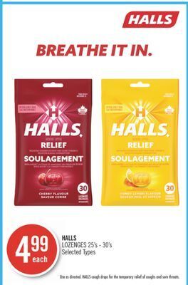 Shoppers Drug Mart Halls lozenges offer